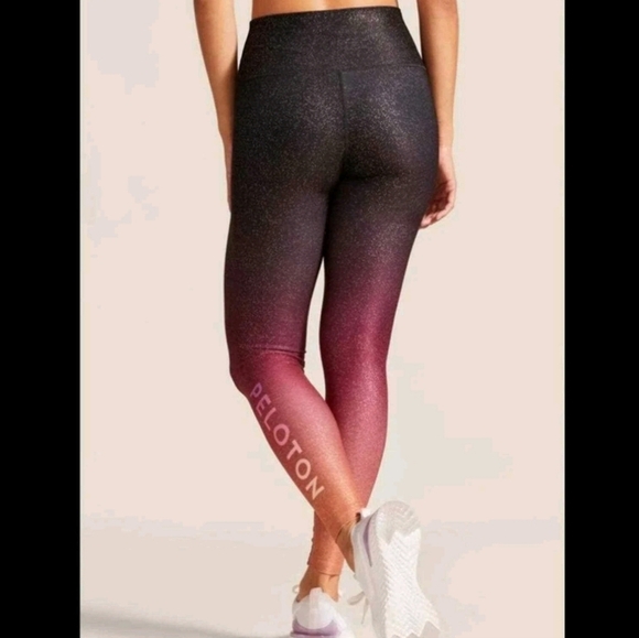 Peloton For Wear It To Heart  Sunrise Fade Sparkle High Waist Leggings Sz M - Picture 9 of 10